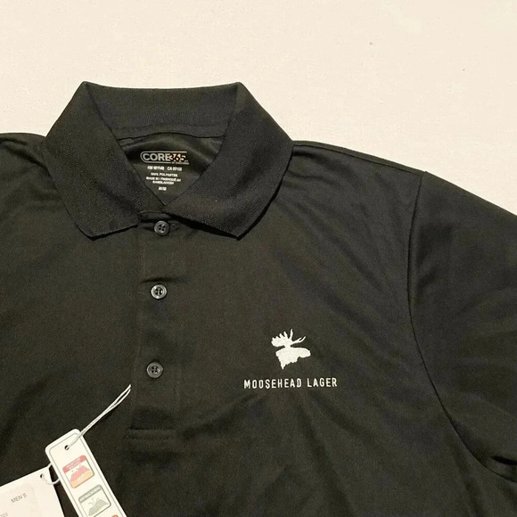 Core  365 Moosehead Lager Beer Shirt Mens Size Medium Polo Tshirt UV Protection - Picture 5 of 16